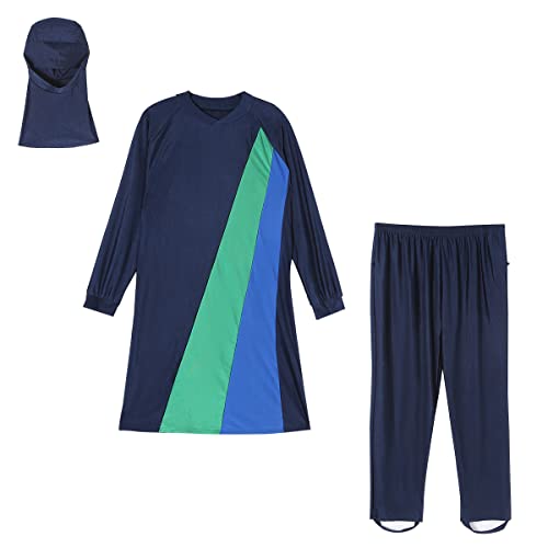 Plus Size Muslim Swimsuits for Women Modest Islamic Swimwear Burkini Full Cover Hijab Top Pants 3PCS Fat Bathing Suits