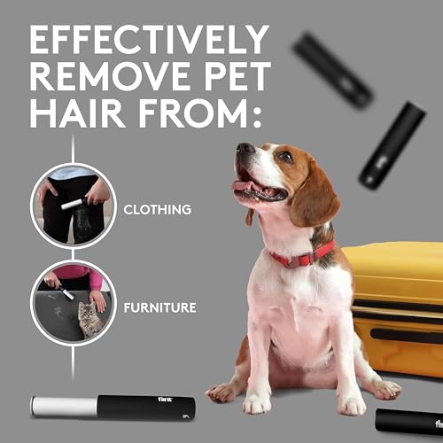 Flint Classic Black Retractable Mini Lint Roller with 30 Extra Sticky Sheets, Small and Portable Lint Roller, Ideal Pet Ha...