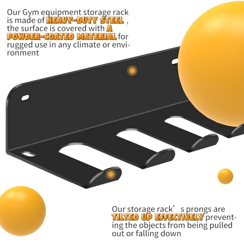 FizLig Gym Equipment Storage Rack - Multi-Purpose Home Gym Organization Storage Wall Mount for Resistance Bands, Jump Rope...