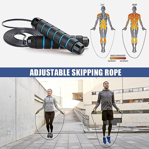 23Pcs Resistance Bands Set Workout Bands, 5 Stackable Exercise Bands with Handles, 5 Resistance Loop Bands, Jump Rope, Fig...