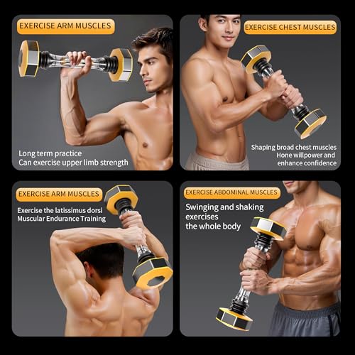 Shake Weight Home Fitness Adjustable Dumbbell Set 22-66 lbs for Arm Chest Core Strength Training Shake Weight for Women & ...