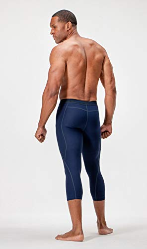 DEVOPS 2 Pack Men's 3/4 Compression Pants Athletic Leggings with Pocket