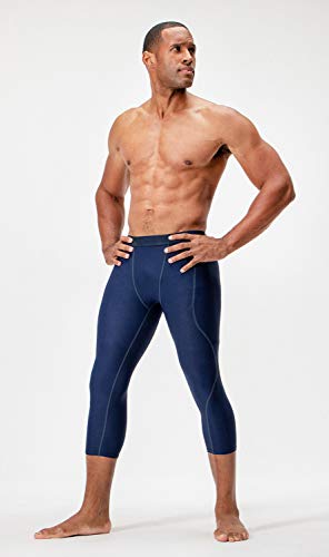DEVOPS 2 Pack Men's 3/4 Compression Pants Athletic Leggings with Pocket