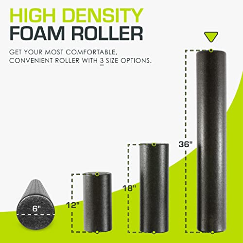 ProsourceFit High Density Foam Rollers Long, Firm Full Body Athletic Massage Tool for Back Stretching, Yoga, Pilates, Post...