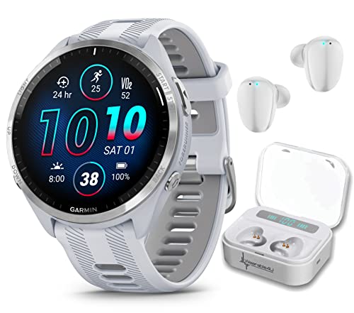 Wearable4U - Garmin Forerunner 965 Premium GPS Running and Triathlon 47mm Smartwatch with AMOLED Touchscreen Display, Tita...