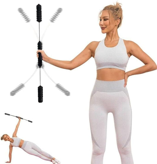 Fitness Exercise Bar,Elastic Fitness Bar,High Frequency Vibration Training Fat Buring Workout Bar for Yoga Pilates Sports,...