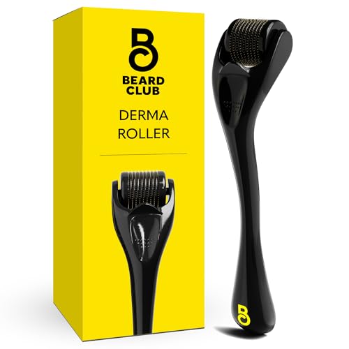 The Beard Club Derma Roller for Face, Body and Scalp - Microneedling for Men and Women with 540 Titanium Microneedles - Be...