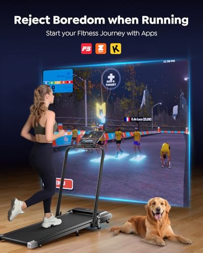 Acezoe Walking Pad Treadmill with Incline, 2 in 1 Foldable Treadmills for Home Small Office, 300lbs Portable Compact Under...