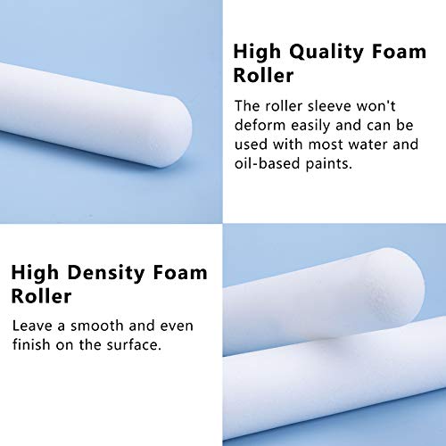 Mister Rui Foam Paint Roller, 36 Pack, 6 Inch High Density Foam Paint Roller Covers, Sponge Paint Rollers, Mini Rollers, S...