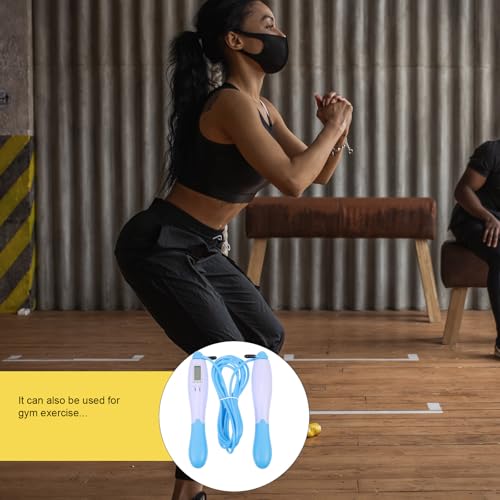 GRIRIW Smart Electronic Counting Jump Rope for Adults Steel Wire Skipping Rope with Digital Counter for Home Fitness and W...