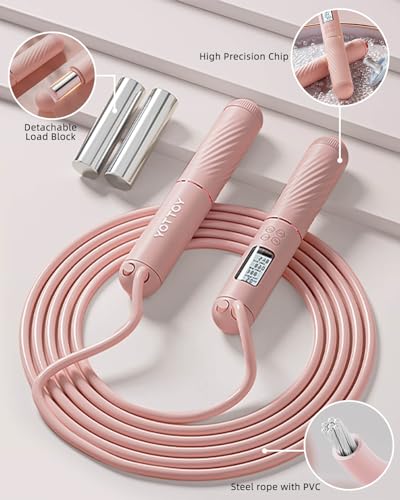 YOTTOY Skipping Ropes for Adults -Cordless Counter Jump Rope with Large Cordless Ball-Weighted Jump Rope for Women with LC...