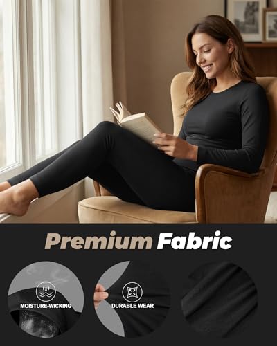 WEERTI Thermal Underwear for Women Long Johns with Fleece Lined Base Layer Women Cold Weather Top Bottom