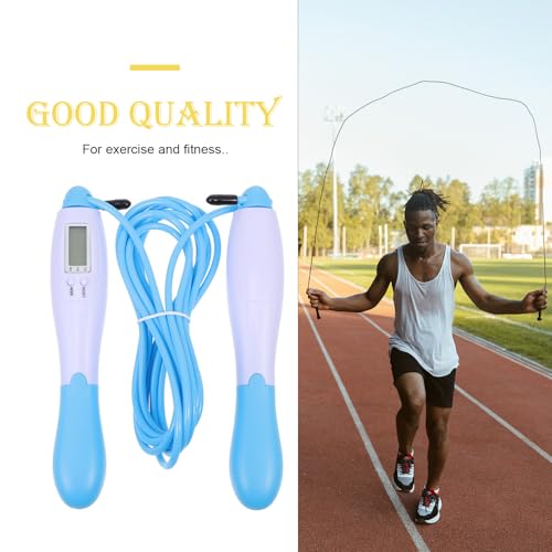 GRIRIW Smart Electronic Counting Jump Rope for Adults Steel Wire Skipping Rope with Digital Counter for Home Fitness and W...