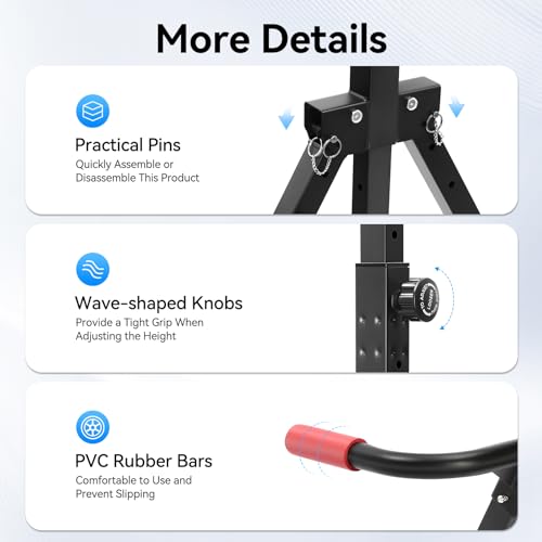 YUASDUU Foldable Power Tower Pull Up Bar, Free Standing Multi-function Power Tower Dip Station Adjustable Multifunction Wo...