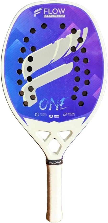 Beach Tennis Racket Flow Beach Tennis, 610KSI Carbon, Extra Soft EVA, Superior Material, Anti Shock System for Ball Vibrat...