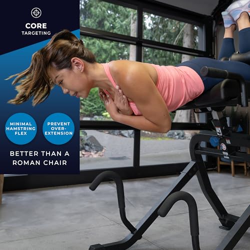 TEETER DEX II Inversion & Core Training; Decompression Roman Chair Hyperextension Bench for Ab, Back, & Core Strength; Com...