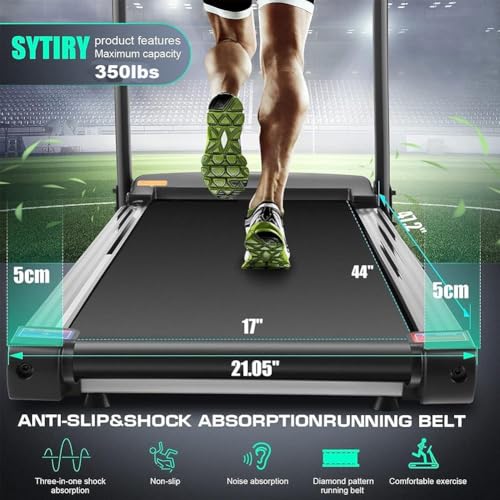 SYTIRY Treadmills for Home with TV Screen and WiFi,Smart Foldable Treadmill Machine,3D Virtual Sports Scene,HiFi Speakers,...