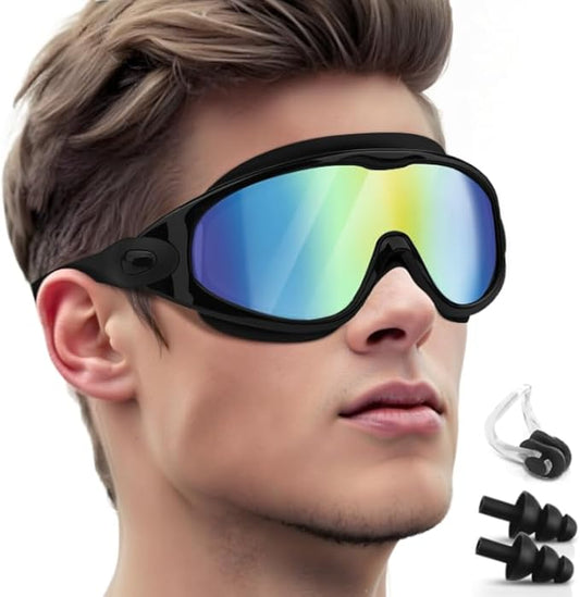 Polarized Swim Goggles, Anti UV & Fog Swimming Goggles for Adult, Unisex No Leaking Swimming Goggle for Men Women Youth