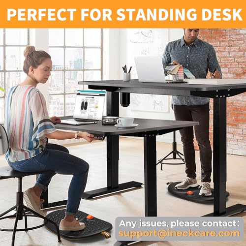 Trobing Standing Desk Mat Balance Board with Rollerball, Wooden Wobble Anti Fatigue Mat Balance Board for Standing Desk, H...