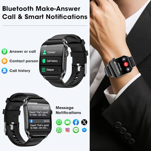 Haulvean Curve Smart Watch for Men Women, 1.91" Smartwatches with 120+ Sport Modes, Fitness Tracker with Bluetooth Call, H...