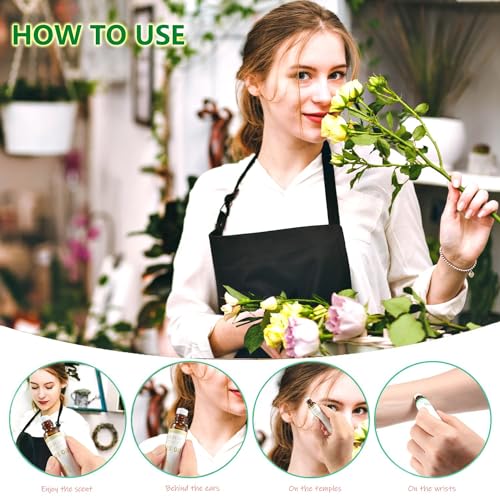 HERBROMAS Aromatherapy Oils Roller Set, Natural Pre-diluted Essential Oils Roll On with Glass Rollerball, Relaxation Gift ...