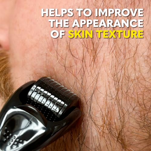 The Beard Club Derma Roller for Face, Body and Scalp - Microneedling for Men and Women with 540 Titanium Microneedles - Be...