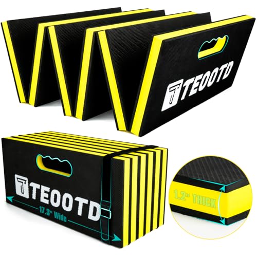 TEOOTD 1.2" Extra Thick Foldable Kneeling Pad with Handle & Storage Belt, 5 Fold Multi-Use Comfortable EVA Foam Cushion Ma...