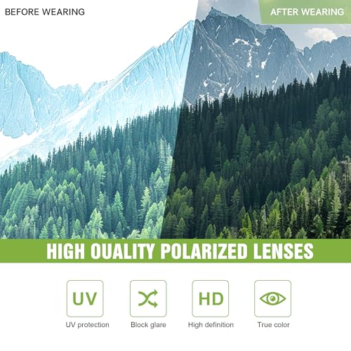 Foliful 3 Pack Polarized Sports Sunglasses for Men, Mens Sunglasses Wrap Around UV Protection for Cycling Fishing Driving