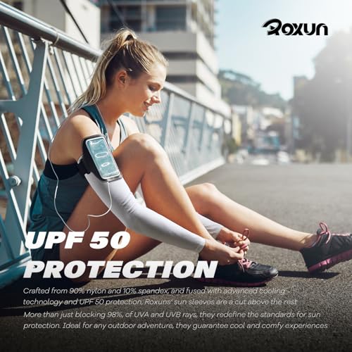 ROXUN Arm Sleeves, Cooling UV Sun Protection Sports Compression for Men/Women