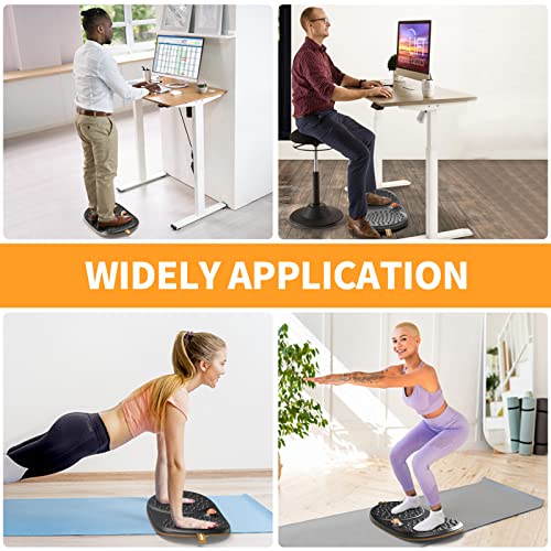 Trobing Standing Desk Mat Balance Board with Rollerball, Wooden Wobble Anti Fatigue Mat Balance Board for Standing Desk, H...
