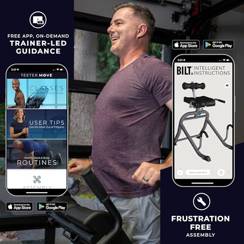 TEETER DEX II Inversion & Core Training; Decompression Roman Chair Hyperextension Bench for Ab, Back, & Core Strength; Com...