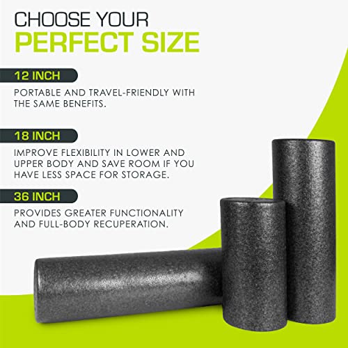 ProsourceFit High Density Foam Rollers Long, Firm Full Body Athletic Massage Tool for Back Stretching, Yoga, Pilates, Post...