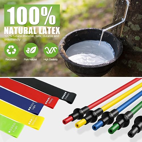 23Pcs Resistance Bands Set Workout Bands, 5 Stackable Exercise Bands with Handles, 5 Resistance Loop Bands, Jump Rope, Fig...