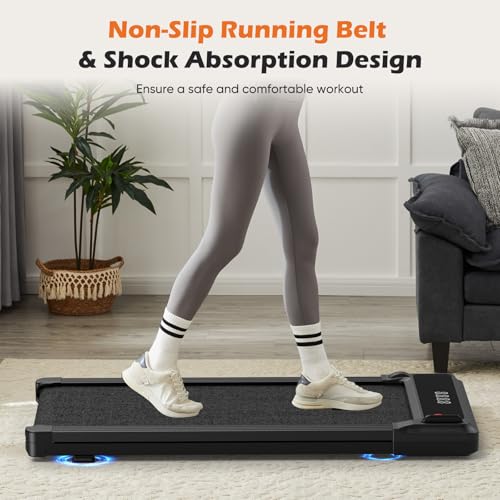 Sweetcrispy Compact Treadmill for Small Spaces, Quiet Under-Desk Walking Pad, Slim & Portable Design for Home Office Worko...