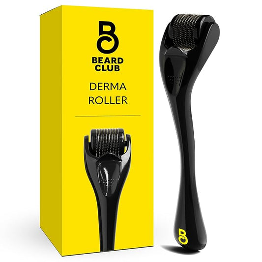 The Beard Club Derma Roller for Face, Body and Scalp - Microneedling for Men and Women with 540 Titanium Microneedles - Be...