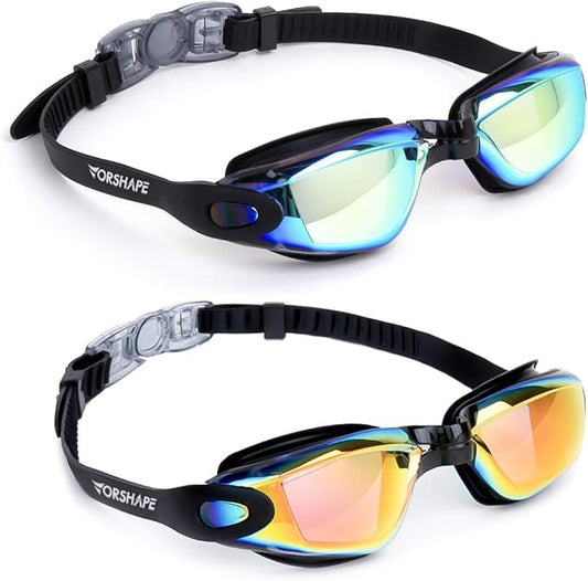 Vorshape Swim Goggles 2 Pack Anti Fog Swimming Goggles, No Leaking UV Protection Pool Goggles for Adult Men Women Youth ﻿