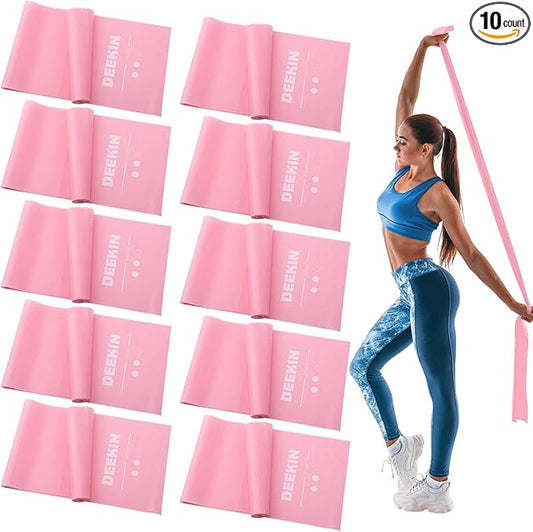DEEKIN 10 Pcs Resistance Bands Professional Exercise Elastic Bands Latex-Free Yoga Starter Set for Pilates, Physical Thera...