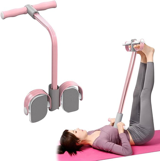 Abdominal Trainer, Sit-Up Training Equipment, 6 Tubes Fitness Elastic Pull Rope, Tension Rope Pull Up Pilate Foot Pedal Re...