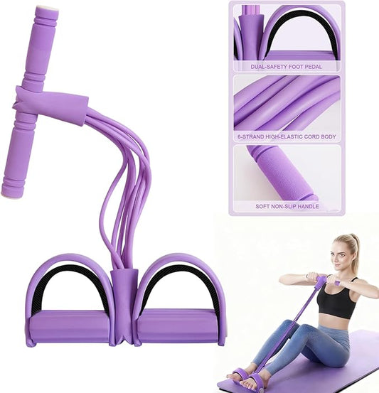 Foot Pedal 21 Fitness Resistance Bands-6 Tube Pedal Ankle Puller Upgraded Durable Resistance Bands with Handles Stretch Ba...