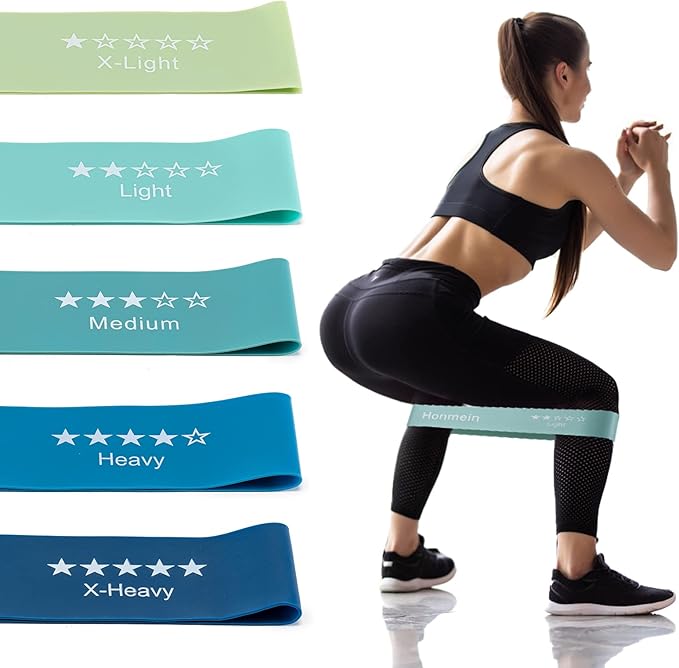 Honmein Resistance Bands for Working Out, Exercise Bands with 5 Resistance Levels Fit for Home Fitness, Strength Training,...