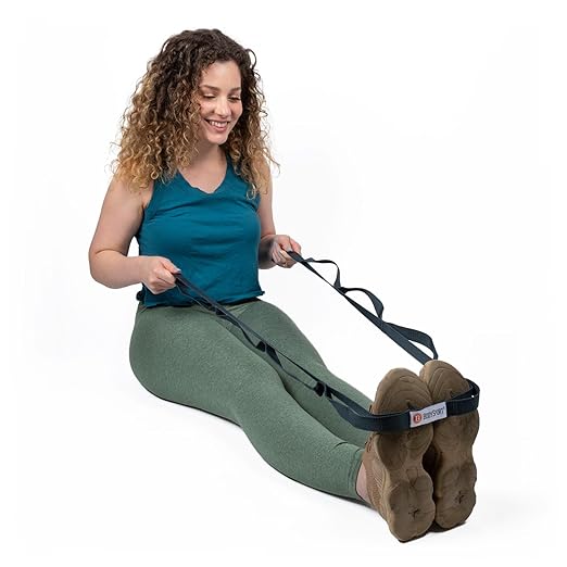 Body Sport Static Stretch Strap, 6 ft. Long - Durable Woven Tool for Home Fitness & Gym with Loops for Yoga, Stretching, P...