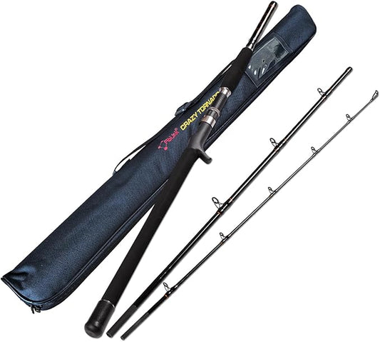 Portable Saltwater Offshore Heavy 3-Piece Travel Graphite Baitcasting Fishing Poles Casting Boat Jigging Trolling Conventi...