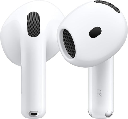 Apple AirPods 4 Wireless Earbuds, Bluetooth Headphones, Personalized Spatial Audio, Sweat and Water Resistant, USB-C Charg...