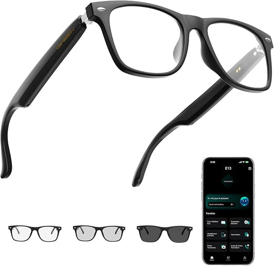 Giwbeiv AI Smart Glasses for Men and Women with Chat GPT, Bluetooth Translation Glasses with 164 Languages and Color-Chang...