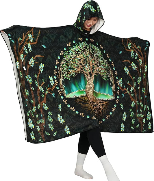 BWVQNO Hoodie Cloak Wearable Blanket Mothman Galaxies Oversized Blanket Hoodie