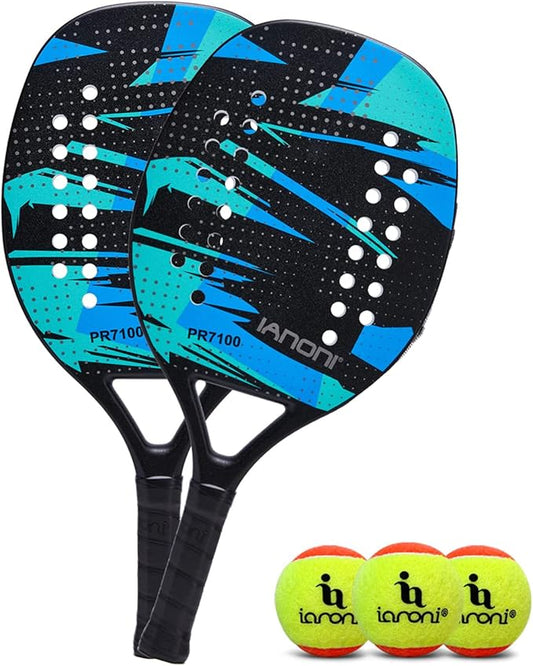 Beach Tennis Paddle Beach Tennis Racket Carbon Fiber with EVA Memory Foam Core Tennis Paddles