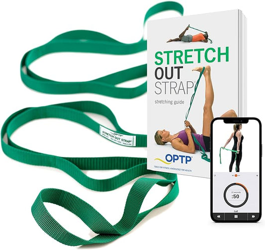 OPTP The Original Stretch Out Strap with Exercise Book, for Flexibility and Mobility Exercises. Stretch Out Straps for Phy...