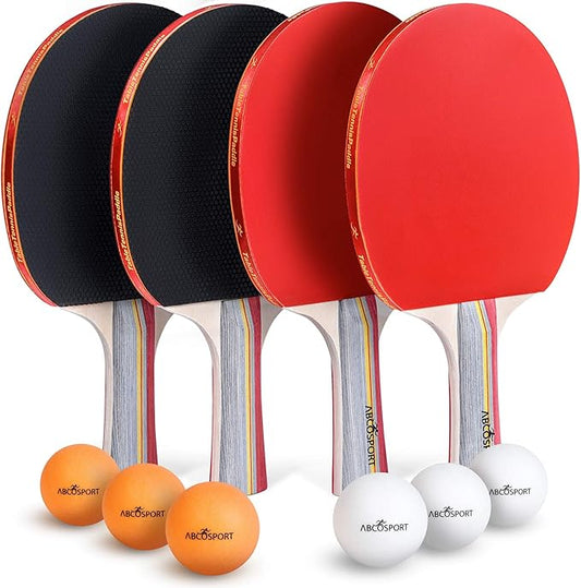 Abco Tech Table Tennis Set - Ping Pong Paddles and Balls for Professional and Recreational Play - Durable Design for Tourn...