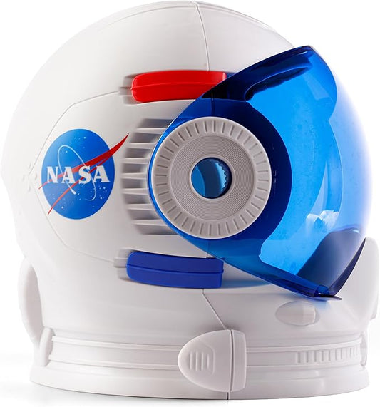 NASA Astronaut Helmet Halloween Costume Accessory for Kids – Wearable Space Helmet with Foam Padding, Sticker Sheet & Lear...