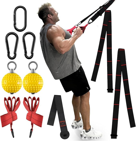 FitBeast Pull Up Ball Grips & Finger Straps Set – Grip Balls for Dead Hangs, Pull Ups, Climbing & Home Gym Training
